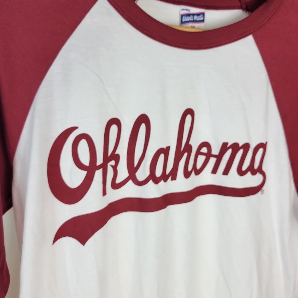 NWT Charlie Hustle Oklahoma Baseball Tee Size Medium Needs Restitched see Pics - Picture 2 of 8